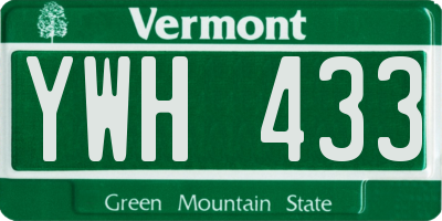 VT license plate YWH433