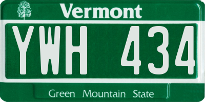 VT license plate YWH434