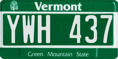 VT license plate YWH437