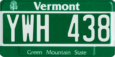 VT license plate YWH438