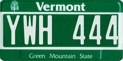 VT license plate YWH444