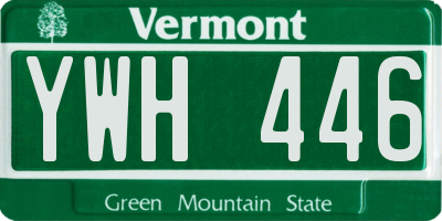 VT license plate YWH446