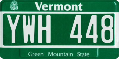 VT license plate YWH448