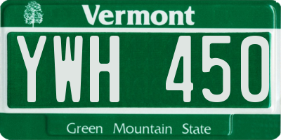 VT license plate YWH450