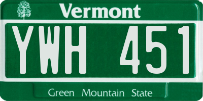 VT license plate YWH451