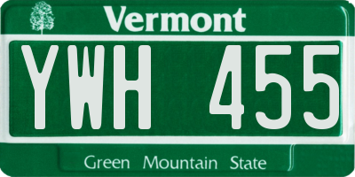 VT license plate YWH455