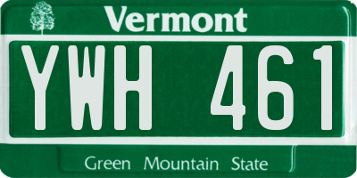VT license plate YWH461