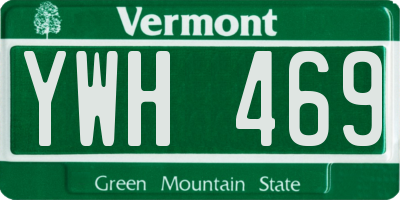 VT license plate YWH469