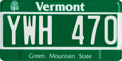 VT license plate YWH470