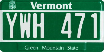 VT license plate YWH471