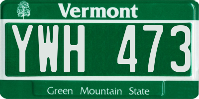 VT license plate YWH473