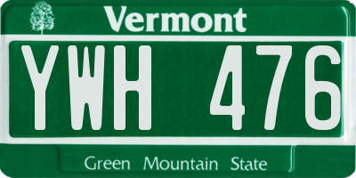 VT license plate YWH476