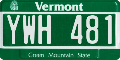 VT license plate YWH481