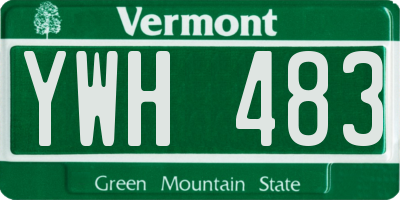 VT license plate YWH483