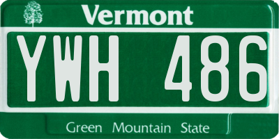 VT license plate YWH486