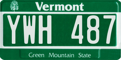 VT license plate YWH487
