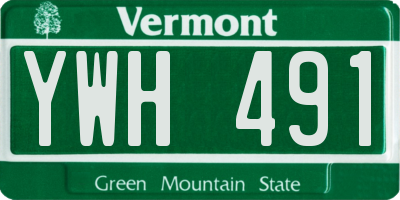 VT license plate YWH491