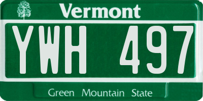 VT license plate YWH497