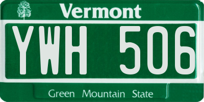 VT license plate YWH506