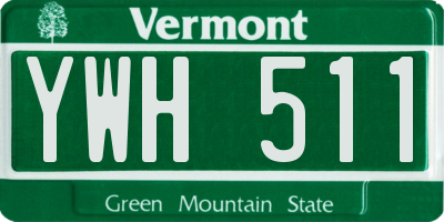 VT license plate YWH511