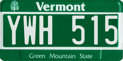 VT license plate YWH515
