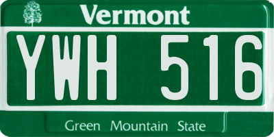 VT license plate YWH516