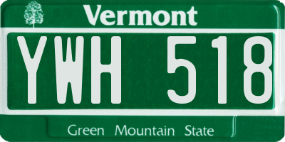 VT license plate YWH518