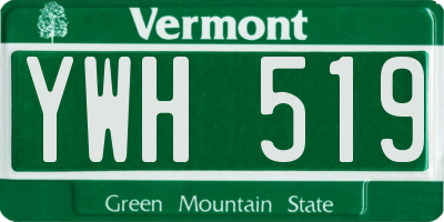 VT license plate YWH519