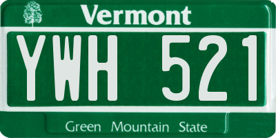 VT license plate YWH521