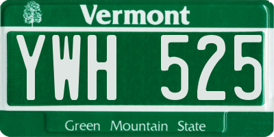 VT license plate YWH525