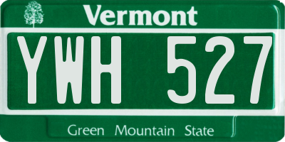 VT license plate YWH527