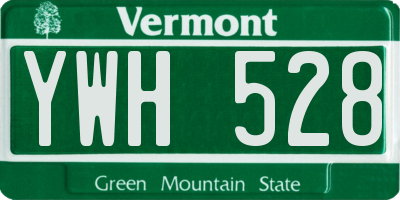 VT license plate YWH528
