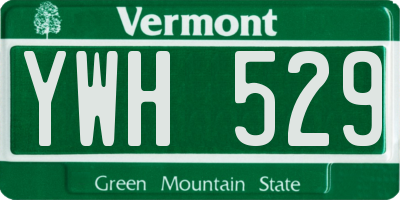 VT license plate YWH529