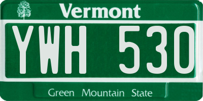 VT license plate YWH530
