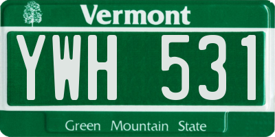 VT license plate YWH531