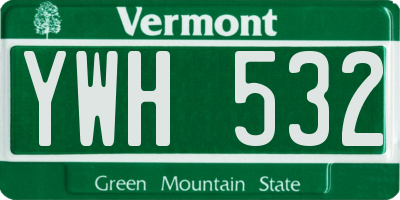 VT license plate YWH532