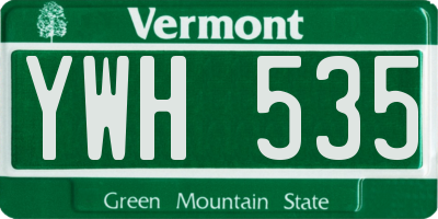 VT license plate YWH535