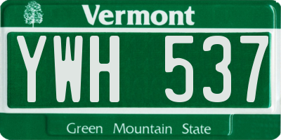 VT license plate YWH537
