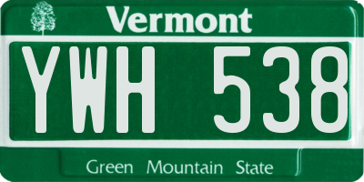 VT license plate YWH538
