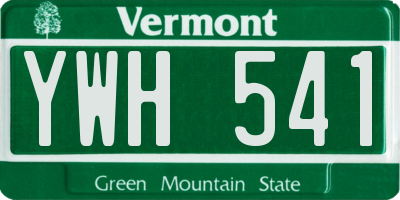 VT license plate YWH541