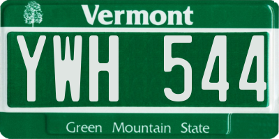 VT license plate YWH544