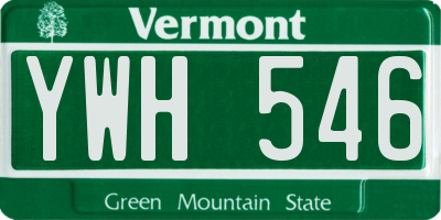 VT license plate YWH546