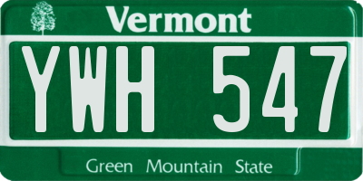 VT license plate YWH547