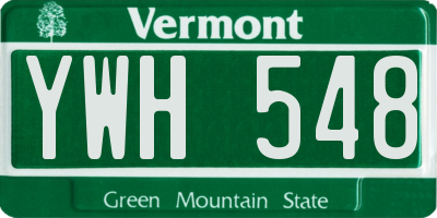 VT license plate YWH548