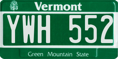 VT license plate YWH552