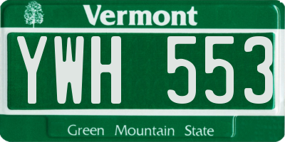 VT license plate YWH553