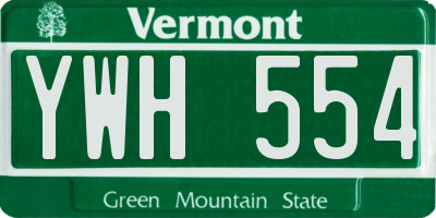 VT license plate YWH554