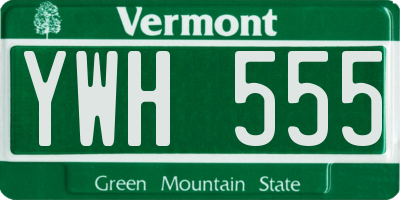 VT license plate YWH555