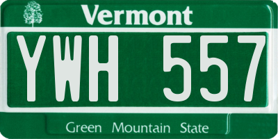 VT license plate YWH557