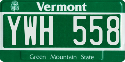 VT license plate YWH558